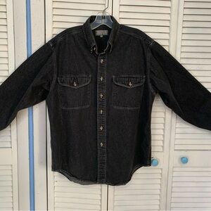Classic Black Button-Down Denim Shirt From Kensington Colly